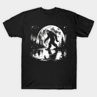 Moon Bigfoot Sasquatch Cool Bigfoot T-Shirt